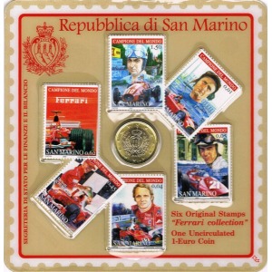 SAN MARINO - 2006 - Mini set turistico: Ferrari con 1 € - 1 moneta FDC