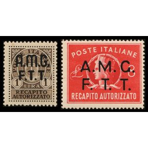 1947 49 Recapito Autorizzato 1 L. e 8 L. 2 v. Trieste A