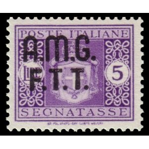 1947 VARIETA Segnatasse 5 L. senza filigrana 1 v. Trieste A