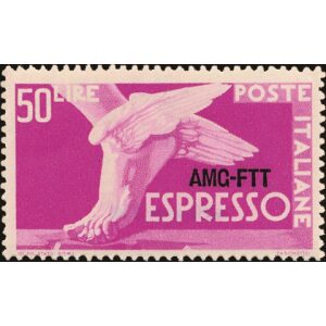 1952 Espressi 50 L. Democratica soprastampato su una riga 1 v. Trieste A