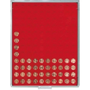 LINDNER - BOX STANDARD a 120 caselle rotonde da 16,5 mm - Rosso
