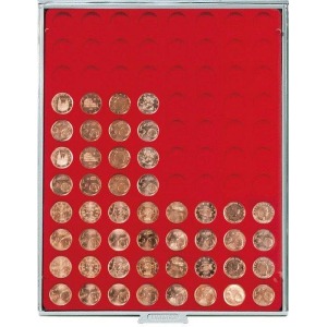 LINDNER - BOX STANDARD a 88 caselle rotonde da 21,5 mm - Rosso